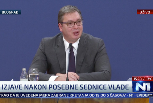 Aleksandar Vučić (foto: skrinšot TV N1)