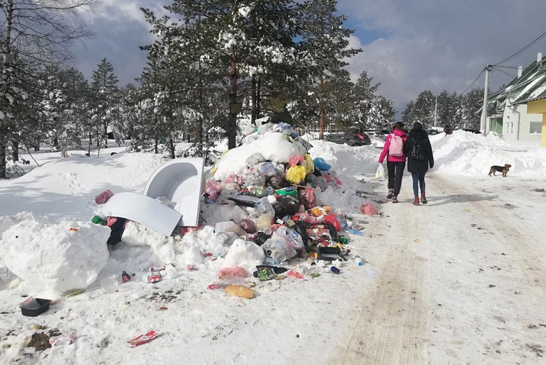 Kontejner i smece koje odoleva skoro mesec dana (foto: Kolubarske.rs)