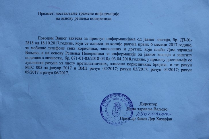 Odgovor Doma zdravlja o plaćanju telefonskih računa