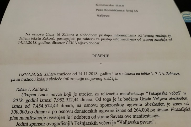 Odgovor direktora Centra za kulturu