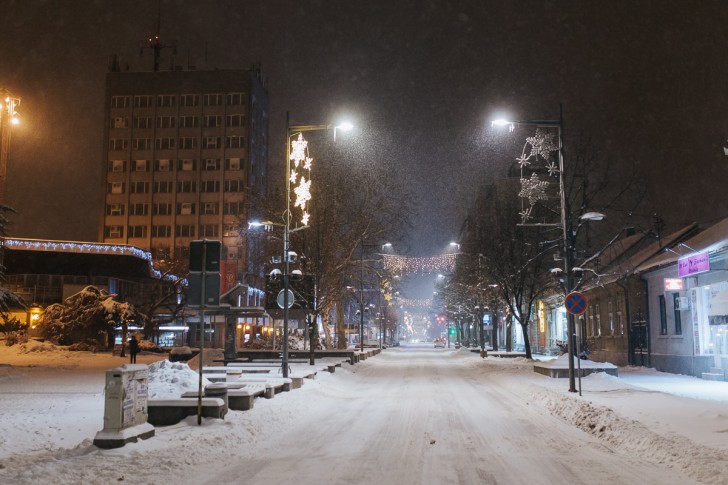 Snežna noću Valjevu