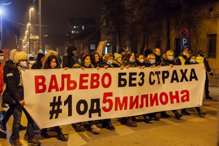 Građanski protest Jedan od pet miliona u Valjevu