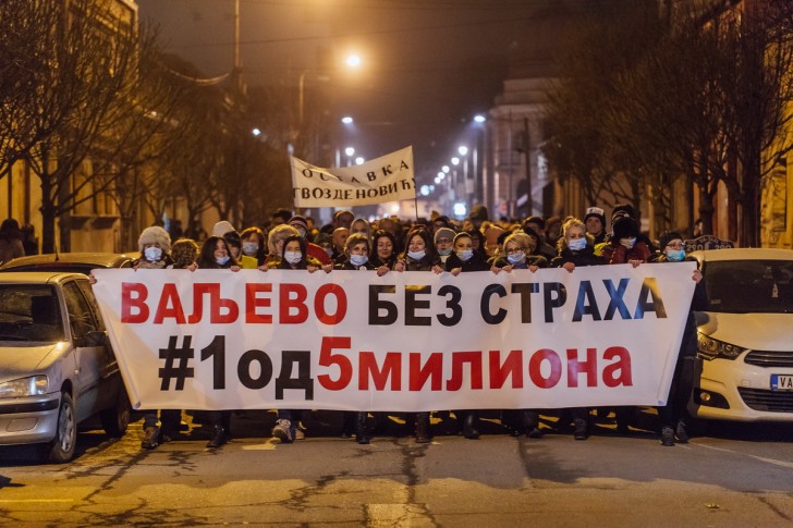 Građanski protest Jedan od pet miliona u Valjevu