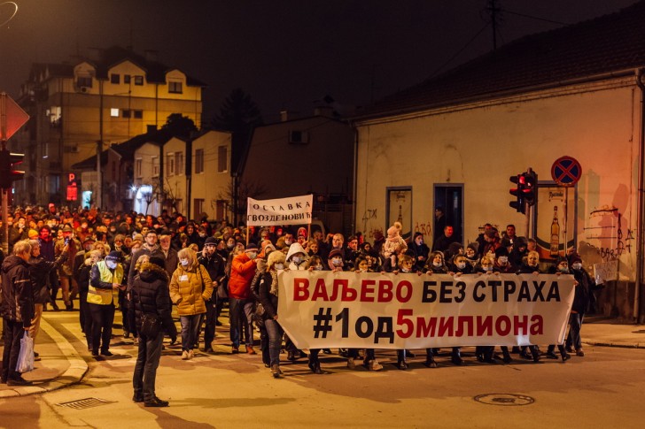 Građanski protest Jedan od pet miliona u Valjevu