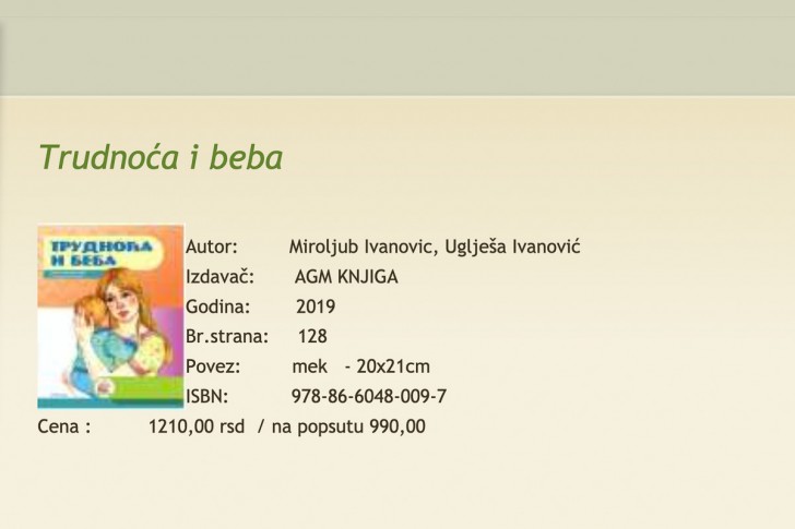 Knjga trudnoća i beba
