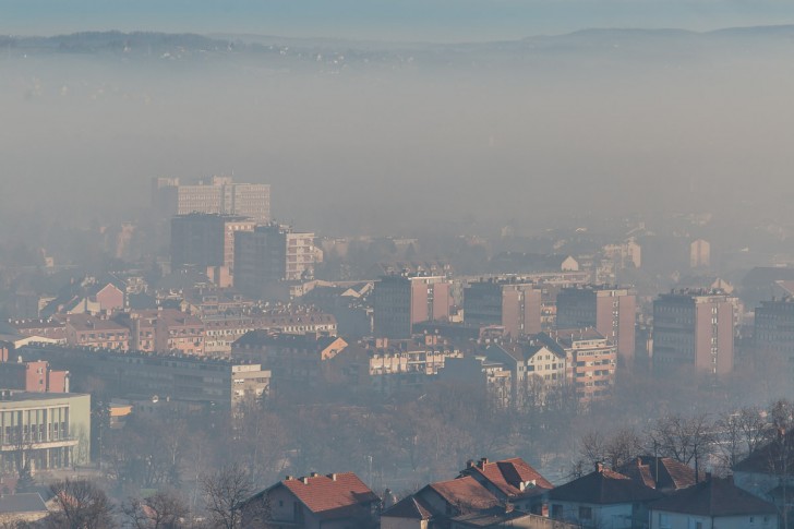 Zagađen vazduh u Valjevu (petak, 4.02.2022.)
