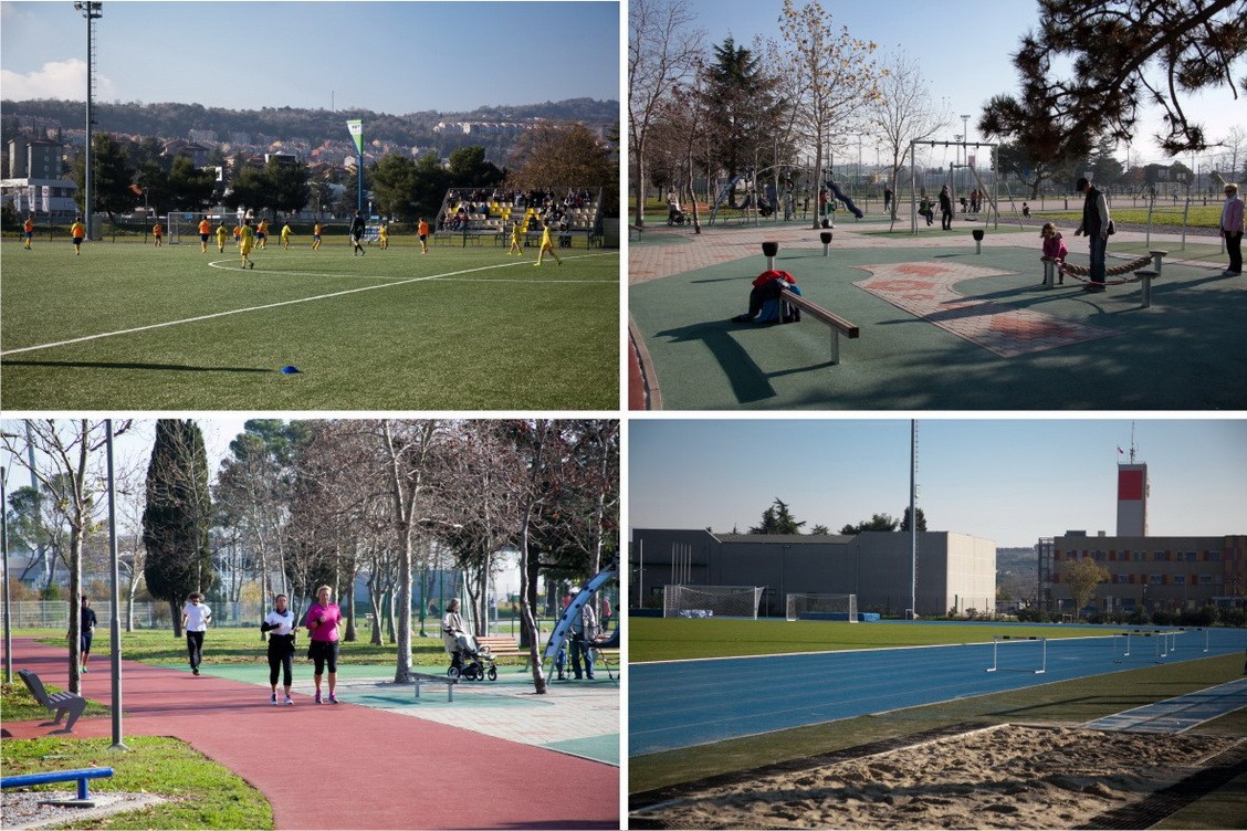 Fudbalski teren za decu, igrališta, staza za trčanje, atletska staza