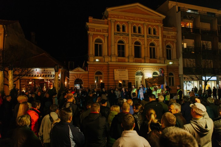 Nenad Kulačin na protestu u Valjevu