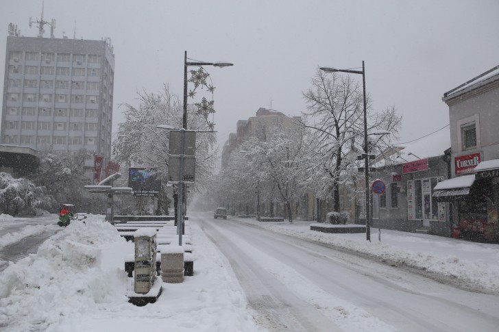 Sneg u centru Valjeva