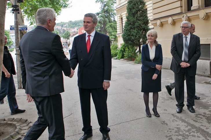 Gradonačelnik Stanko Terzić pozdravlja predsednika Tomislava Nikolića