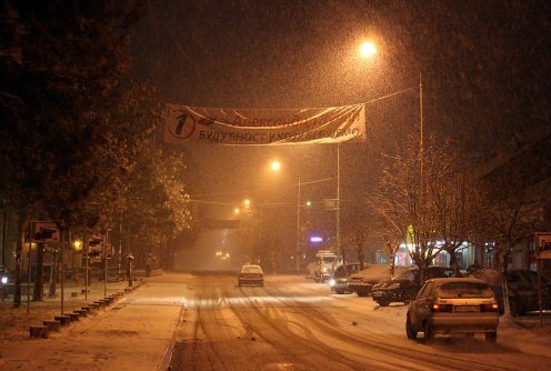 Mionica u izbornoj noći (foto: Đorđe Đoković)