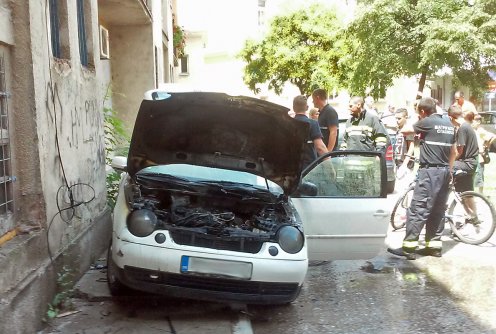 Požar na automobilu (foto: Kolubarske.rs)