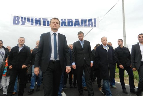 Glišić, Vučić i gosti na otvaranju puta  (foto: Dragana Nedeljković)