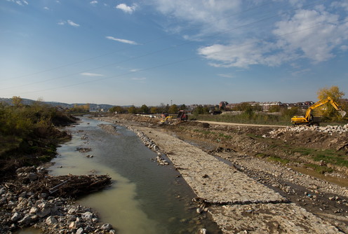 Izgradnja neregulisanog dela obale Kolubare (foto: Đorđe Đoković)