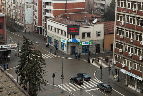 Led bilbord na Pašićevoj zgradi (foto: Đorđe Đoković)