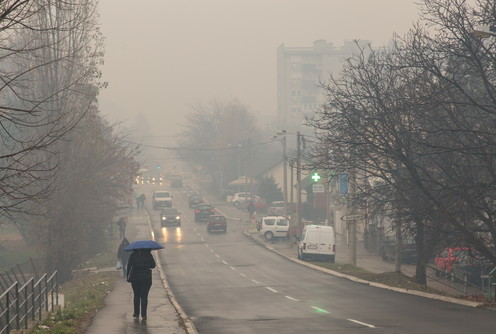 Valjevo u dimu i smogu (foto: Đorđe Đoković)