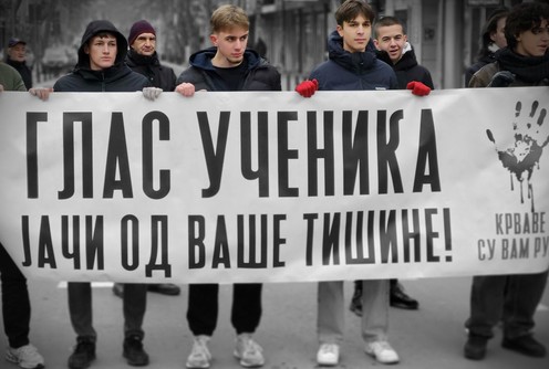 Protest gimnaijalaca (foto: Kolubarske.rs)