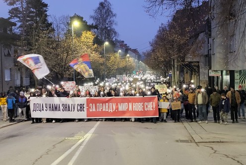 Protest u Valjevu (foto: Kolubarske.rs)
