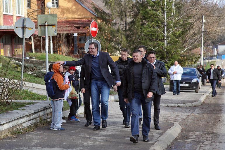 Dolazak Aleksandra Vučića u Mionicu (2014.) (foto: Đorđe Đoković)