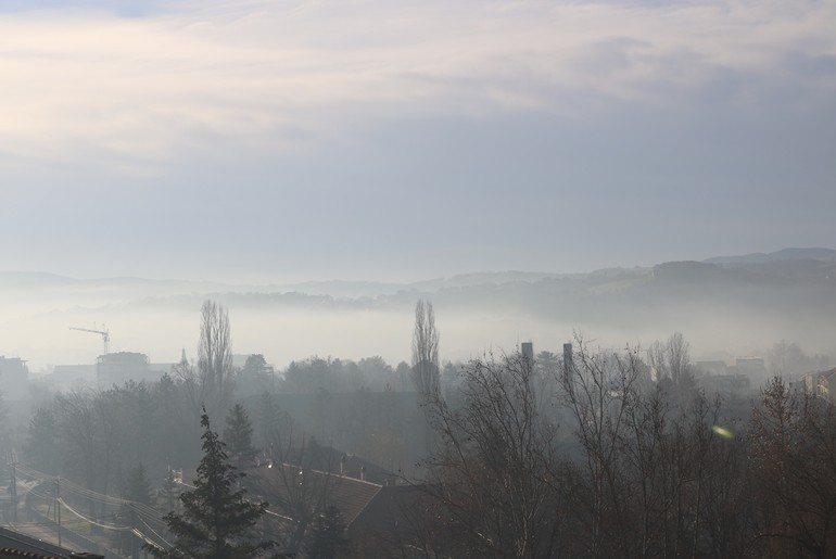 Valjevo u dimu (8.1. 2018.) (foto: Kolubarske.rs)