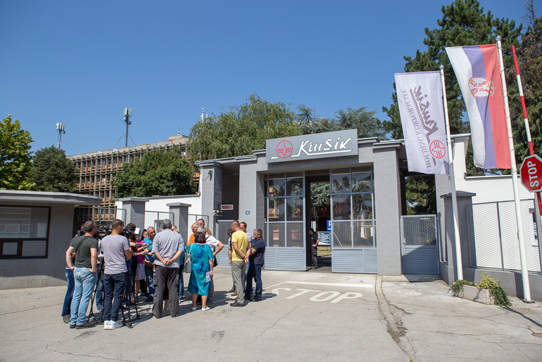 Konferencija za novinare sindikata Krušika (foto: Đorđe Đoković)