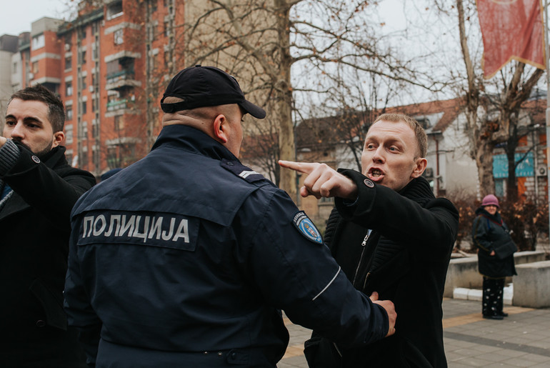 Zoran Majdak (arhiva sa protesta boraca na Trgu) (foto: Đorđe Đoković)