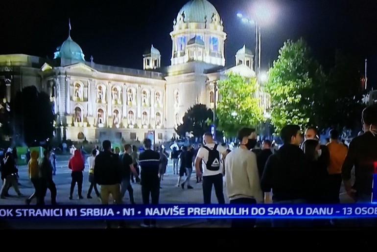 Protesti u Beogradu (foto: skrinšot)