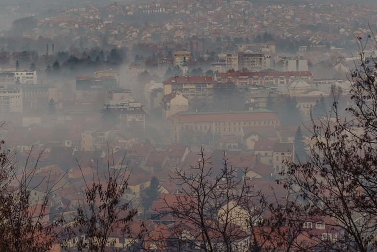 Valjevo u dimu (foto: Đorđe Đoković)