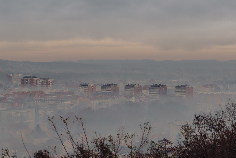 Jako zagađen vazduh u Valjevu (foto: Đorđe Đoković)