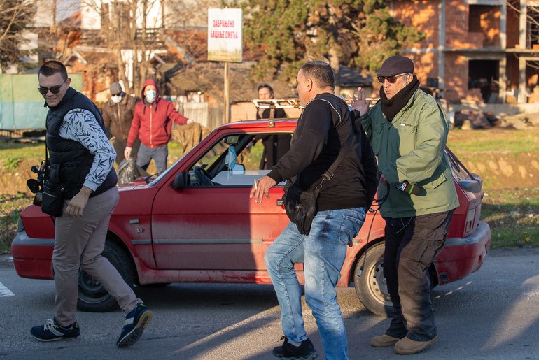 Napad na ekupu TV Valjevo plus (foto: Đorđe Đoković)