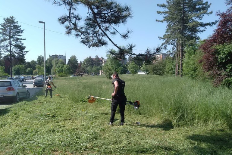 Košenje dvorišta bolnice (foto: Bolnica)