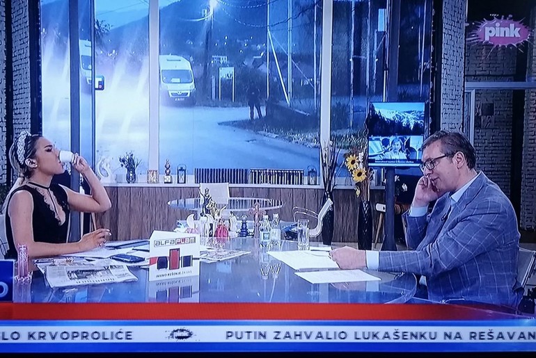 Jovaha Jeremić i Aleksandar Vučić (foto: skrinšot TV Pink)