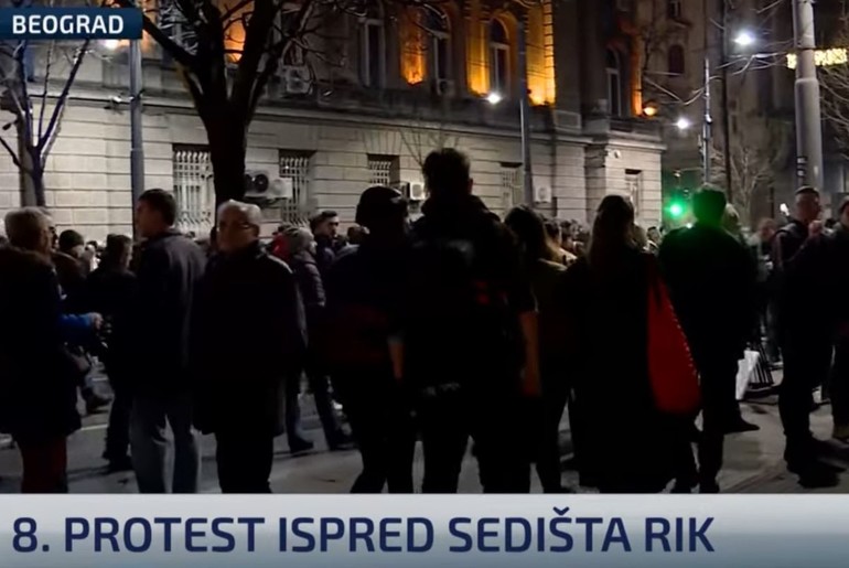 Protest u Beogradu (foto: skrinšot N1)